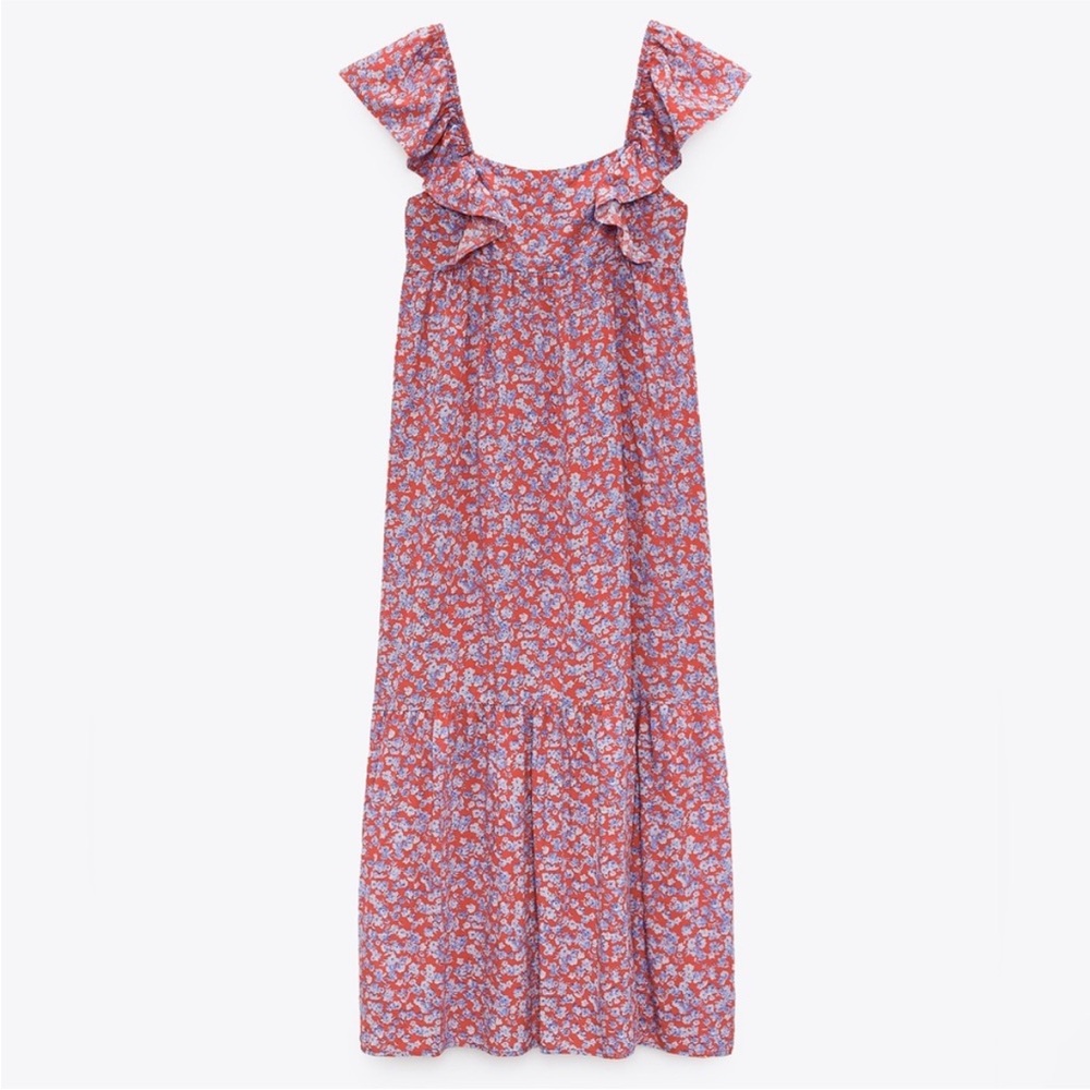 Zara Ruffle Sleeve Floral Dress